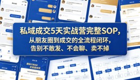 私域成交5天实战营SOP全揭秘：打通朋友圈到成交闭环，解决发圈、聊天、成交难题