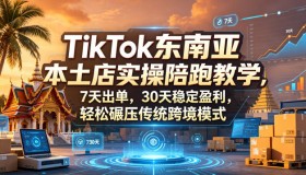 TikTok东南亚本土店陪跑教学：7天出单，30天稳赚，完胜传统跨境模式（0516更新）