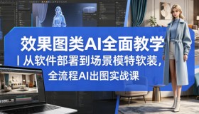 效果图AI全流程实战课：从软件部署到软装搭配教学
