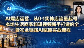 AI助力实体店流量起号，本地生活商家与短视频新手的全链路实战课程