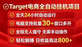 揭秘：Target电商全自动挂G项目，电脑批量30+窗口运行，日入800无人值守