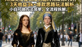 AI名画人物双标反差搞笑玩法，3天赚3k+爆款思路大揭秘，小白简单上手全流程拆解