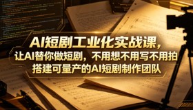 AI短剧工业化实战课程：借助AI实现短剧量产，搭建高效制作团队