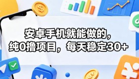 安卓手机可操作的纯零撸项目，每日稳赚30+