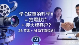 （18302期）学《叙事的科学》：拍出爆款影片、拿下大牌客户不是梦！26 节课加 AI 助手免费送！