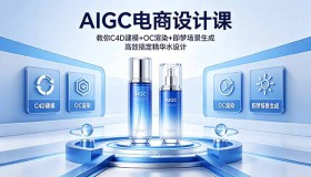 18332期AIGC电商设计课：掌握C4D建模、OC渲染与即梦场景生成，轻松搞定精华水设计