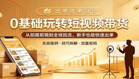 零基础轻松掌握短视频带货：从拍摄剪辑到全域推广，新手也能迅速出单