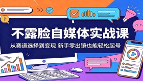 新手零出镜也能轻松起号！不露脸自媒体实战课从赛道到变现全攻略