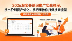 （18423期）2026淘宝关键词推广实战攻略：从出价到投产优化，全程指导引爆搜索流量
