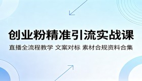 创业粉精准引流实战课程：直播全流程剖析，文案对标范例，合规素材资料汇总