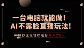 （18472期）一台电脑搞定！AI不露脸直播玩法，按此流程轻松月入2W+
