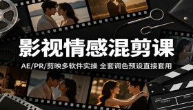 影视情感混剪课程：AE/PR/剪映多软件实战，全套调色预设一键套用