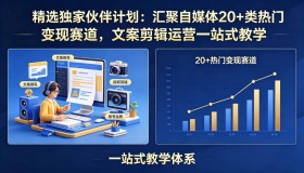 （18478期）独家伙伴计划大揭秘：20+自媒体热门变现赛道，文案剪辑运营一站式教学