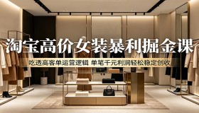 淘宝千元高价女装暴利秘籍：掌握高客单运营逻辑，轻松稳定获单笔千元利润