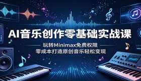 零基础AI音乐创作实战课：畅享Minimax免费权限，零成本创作原创音乐轻松赚钱