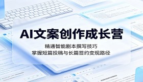 AI文案创作成长营：掌握智能剧本创作技巧，打通短篇投稿与长篇签约变现通道