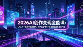 （18553期）2026AI创作变现全能课-更新5月：从工具下载到AI视频制作，即梦豆包可灵小云雀全覆盖零基础入门