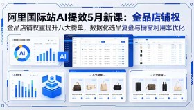 （18556期）阿里国际站AI提效5月新课：金品店铺权重提升八大榜单，数据化选品复盘与橱窗利用率优化