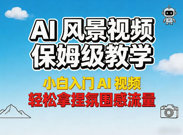 小白必看！AI 风景视频入门教学，轻松掌控氛围感流量密码