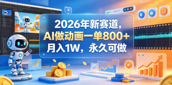 2026 年新兴赛道：用 AI 做动画，单单 800+，月入轻松过万且长久可做