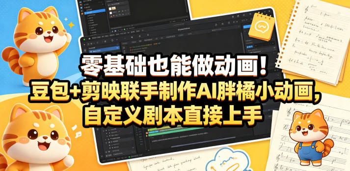 小白也能轻松做动画!豆包与剪映合作打造 AI 胖橘萌动画,自定义剧本即刻上手 小白也能轻松做动画!豆包与剪映合作打造 AI 胖橘萌动画,自定义剧本即刻上手