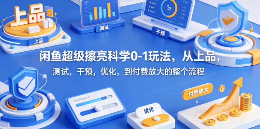 闲鱼超级擦亮：从 0 到 1 的科学玩法，涵盖上品、测试、干预、优化及付费放大全流程