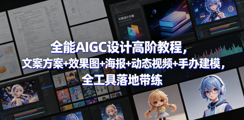 超全 AIGC 设计高阶课程:文案、效果图、海报等全工具实操带练 超全 AIGC 设计高阶课程:文案、效果图、海报等全工具实操带练