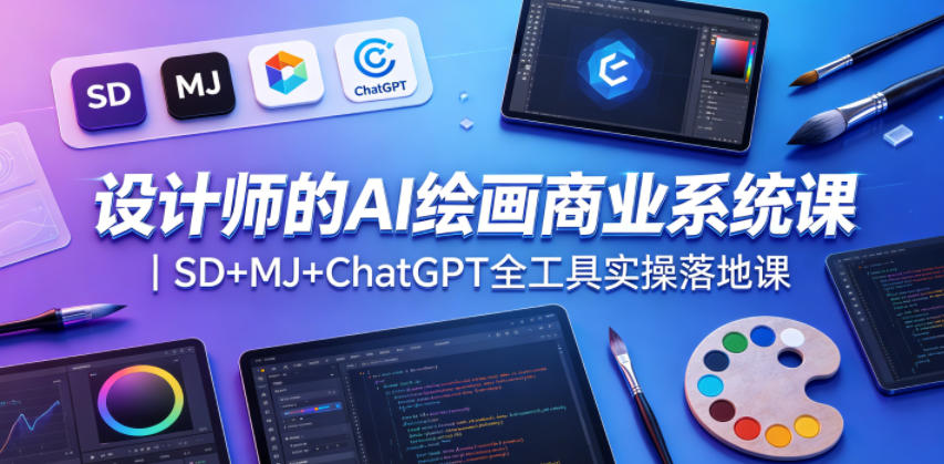 设计师必备!SD+MJ+ChatGPT 全工具 AI 绘画商业实操课 设计师必备!SD+MJ+ChatGPT 全工具 AI 绘画商业实操课