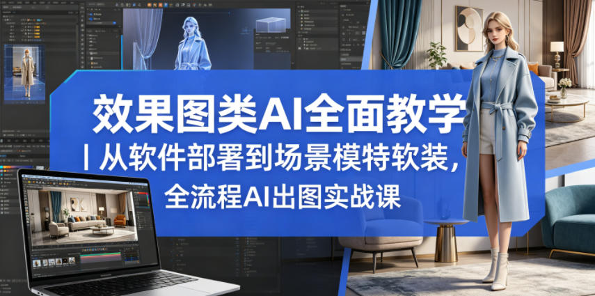 效果图 AI 全流程实战课：从软件部署到软装搭配教学