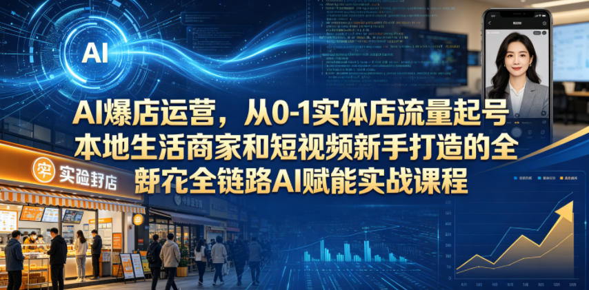 AI 助力实体店流量起号，本地生活商家与短视频新手的全链路实战课程