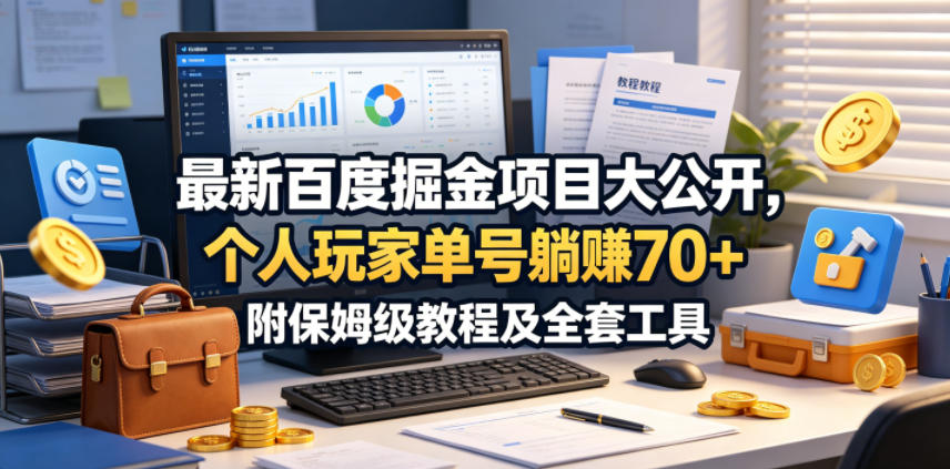 百度掘金新项目揭秘！个人单号轻松赚 70+，附详细教程与工具