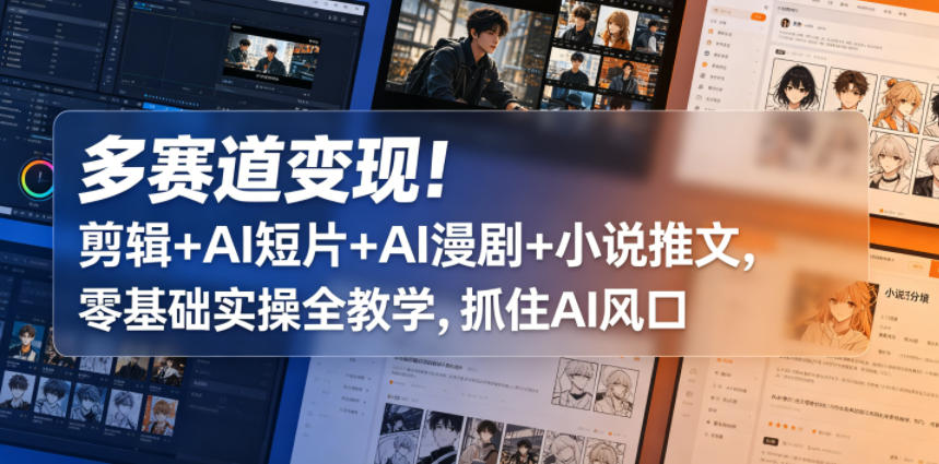抓住 AI 风口！零基础实操教学，多赛道变现秘籍大公开