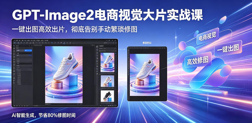 GPT-Image2 电商视觉大片实战课：一键出图，告别繁琐修图高效创作