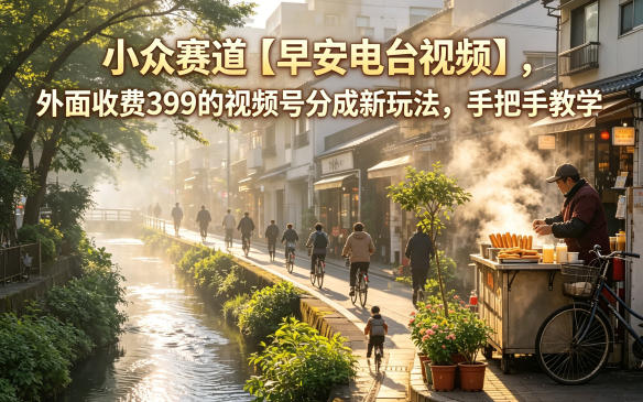 揭秘小众【早安电台视频】赛道：399 元视频号分成新玩法，全程指导