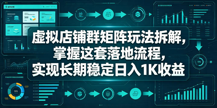 揭秘!掌握虚拟店铺群矩阵玩法落地流程,实现长期日入 1K 稳定收益 揭秘!掌握虚拟店铺群矩阵玩法落地流程,实现长期日入 1K 稳定收益