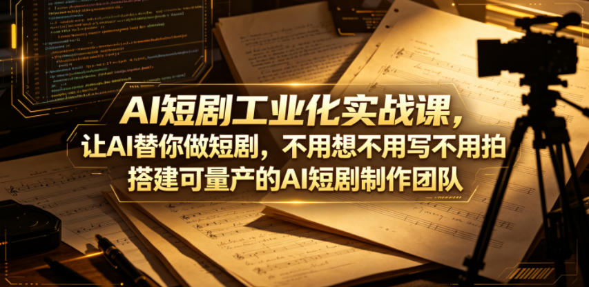 AI 短剧工业化实战课程:借助 AI 实现短剧量产,轻松搭建制作团队 AI 短剧工业化实战课程:借助 AI 实现短剧量产,轻松搭建制作团队
