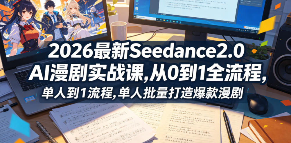 2026 爆款!Seedance2.0 AI 漫剧实战课,单人 0 到 1 批量打造漫剧 2026 爆款!Seedance2.0 AI 漫剧实战课,单人 0 到 1 批量打造漫剧