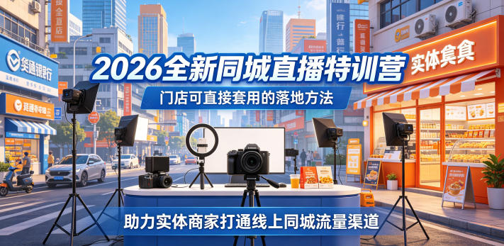 2026 同城直播特训营:实体商家打通线上同城流量的实用落地法 2026 同城直播特训营:实体商家打通线上同城流量的实用落地法