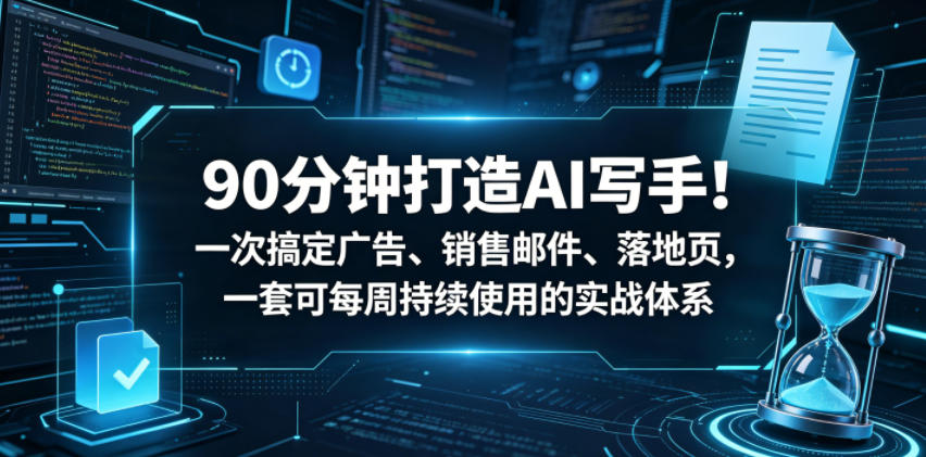 90 分钟培养 AI 写作高手!一次性搞定广告、销售邮件和落地页,一套每周可用的实战体系【原创双语字幕】 90 分钟培养 AI 写作高手!一次性搞定广告、销售邮件和落地页,一套每周可用的实战体系【原创双语字幕】