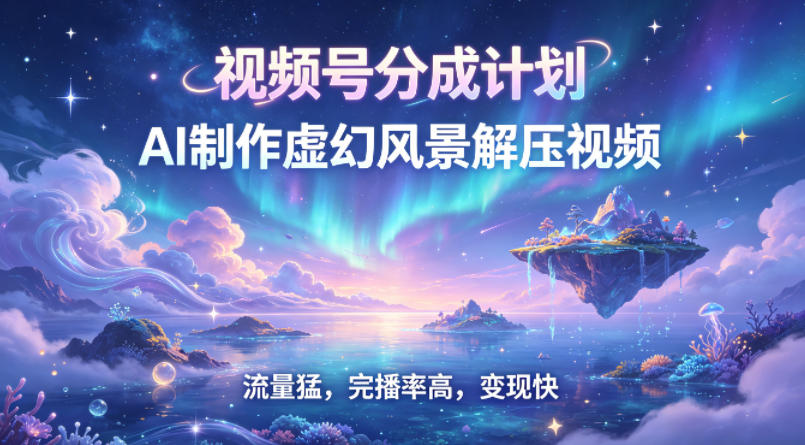 视频号分成新玩法:AI 打造虚幻风景解压视频,流量高变现快 视频号分成新玩法:AI 打造虚幻风景解压视频,流量高变现快