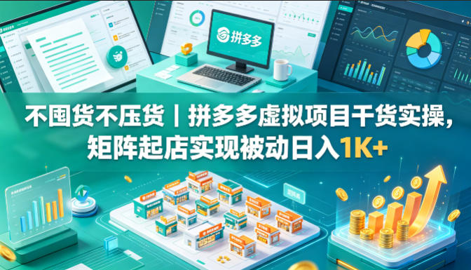 揭秘!不囤货不压货,拼多多虚拟项目矩阵起店,轻松实现日入 1K+ 揭秘!不囤货不压货,拼多多虚拟项目矩阵起店,轻松实现日入 1K+