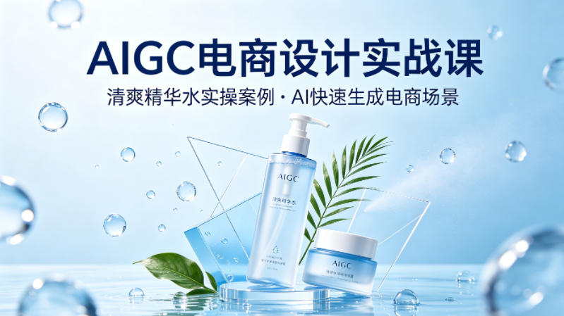 AIGC 电商设计实战:借助清爽精华水案例,AI 快速打造电商场景 AIGC 电商设计实战:借助清爽精华水案例,AI 快速打造电商场景