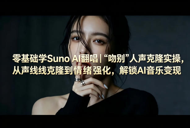 零基础掌握 Suno AI 翻唱:《吻别》克隆实操,从声线到情绪,开启 AI 音乐变现之路 零基础掌握 Suno AI 翻唱:《吻别》克隆实操,从声线到情绪,开启 AI 音乐变现之路