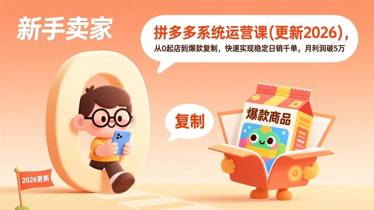 (18317 期)拼多多系统运营课(更新 4 月),从 0 起店到爆款复制,快速实现稳定日销千单,月利润破 5 万 (18317 期)拼多多系统运营课 (更新 4 月),从 0 起店到爆款复制,快速实现稳定日销千单,月利润破 5 万