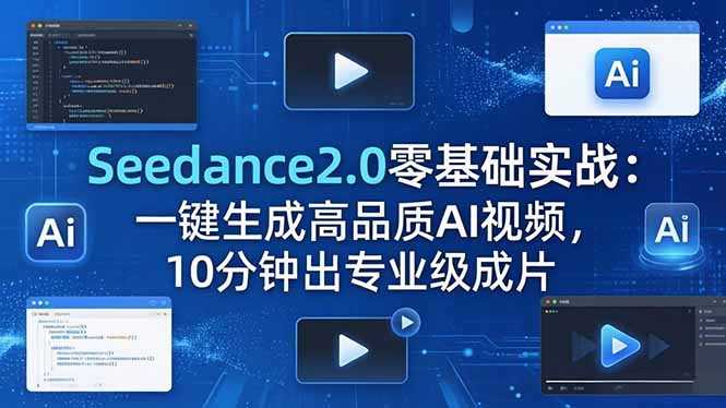 (18323 期)Seedance2.0 零基础实战:10 分钟一键打造专业级高品质 AI 视频 (18323 期)Seedance2.0 零基础实战:10 分钟一键打造专业级高品质 AI 视频
