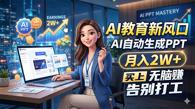 （18330 期）AI 教育新潮流：靠 AI 自动生成 PPT，月入轻松超 2W，告别打工生涯