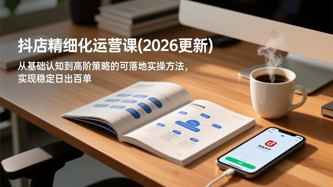 （18421 期）5 月更新！抖店精细化运营课程，从基础到高阶实操方法助你稳定日销百单