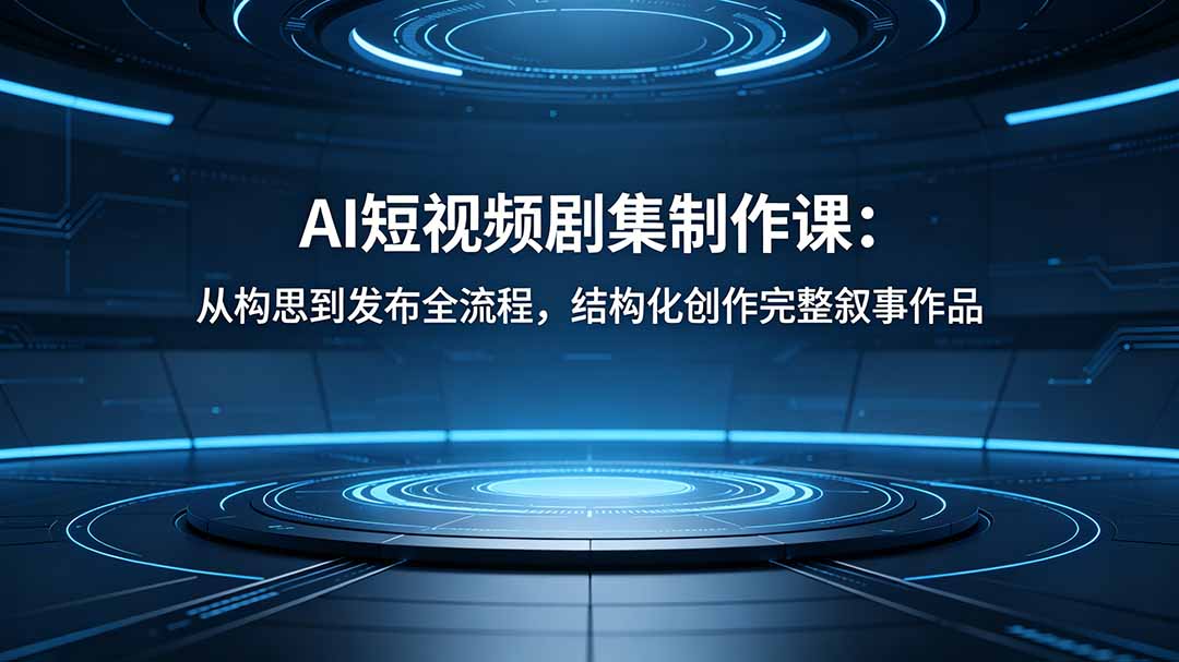 (18414 期)AI 短视频剧集制作课程:揭秘从构思到发布的全流程结构化创作 (18414 期)AI 短视频剧集制作课程:揭秘从构思到发布的全流程结构化创作