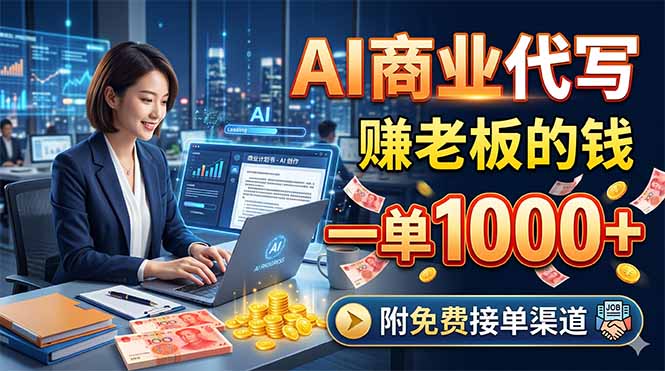 (18444 期)利用 AI 商业代写,一单轻松赚 1000+,免费接单渠道大公开 (18444 期)利用 AI 商业代写,一单轻松赚 1000+,免费接单渠道大公开