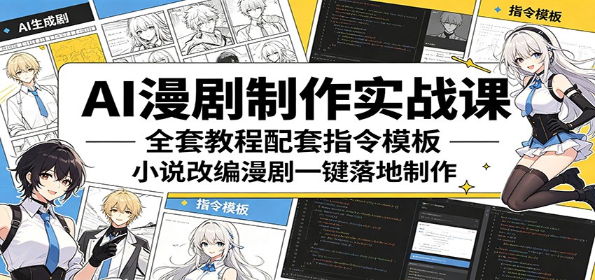AI 漫剧制作实战教程：全套指令模板助力小说改漫剧轻松落地
